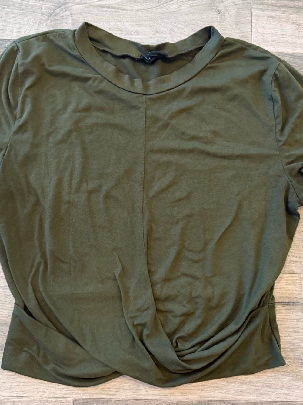 Eclipse Olive Green Short Sleeve Twist-Hem Tee
